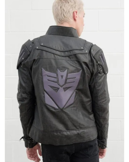 Mens Transformers Black Armor Leather Costume Jacket Mens Transformers Black Armor Leather Costume Jacket