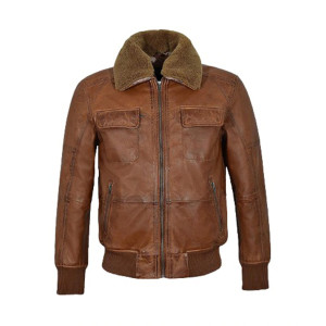 Men’s AIR Force Brown Fur Bomber Jacket