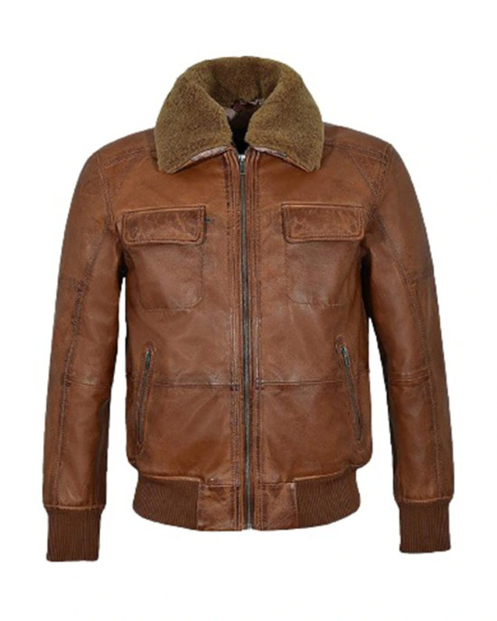 Men’s AIR Force Brown Fur Bomber Jacket Men’s AIR Force Brown Fur Bomber Jacket