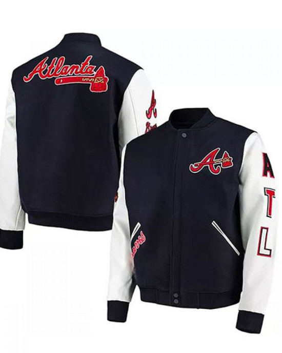 Men’s Atlanta Braves ATL Letterman Jacket Men’s Atlanta Braves ATL Letterman Jacket