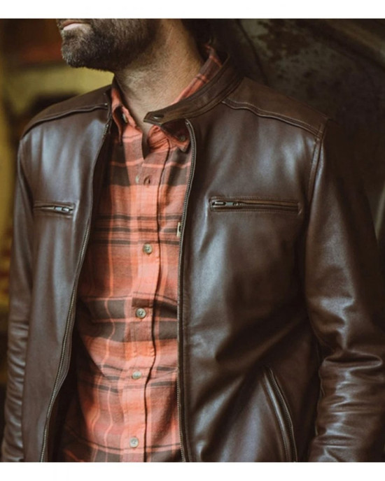 Men’s Biker Thompson Brown Leather Jacket Men’s Biker Thompson Brown Leather Jacket
