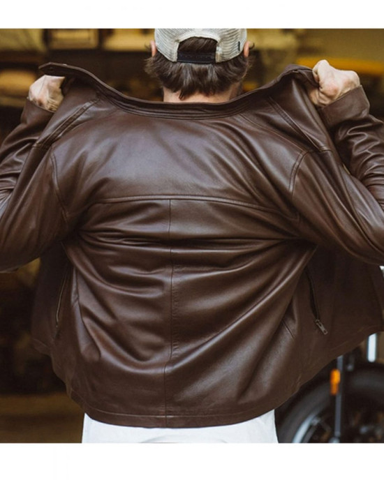 Men’s Biker Thompson Brown Leather Jacket Men’s Biker Thompson Brown Leather Jacket