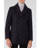 Men’s Blue Peacoat with Faux Fur Trimmed Men’s Blue Peacoat with Faux Fur Trimmed