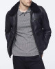Men’s Bomber Black Jacket with Sherpa Collar Men’s Bomber Black Jacket with Sherpa Collar