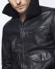 Men’s Bomber Black Jacket with Sherpa Collar Men’s Bomber Black Jacket with Sherpa Collar