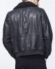 Men’s Bomber Black Jacket with Sherpa Collar Men’s Bomber Black Jacket with Sherpa Collar