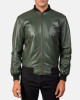 Men’s Bomber Casual Green Leather Jacket Men’s Bomber Casual Green Leather Jacket