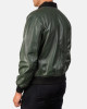 Men’s Bomber Casual Green Leather Jacket Men’s Bomber Casual Green Leather Jacket