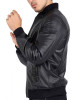 Men’s Casual Bomber Real Black Leather Jacket Men’s Casual Bomber Real Black Leather Jacket
