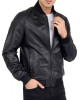 Men’s Casual Bomber Real Black Leather Jacket Men’s Casual Bomber Real Black Leather Jacket
