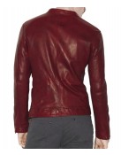 Men’s Casual Red Burnished Dual Zipper Jacket