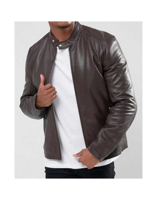 Men’s Casual Wear Chocolate Leather Jacket