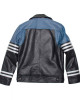 Men’s Classic Black and Blue Striped Leather Biker Jacket Men’s Classic Black and Blue Striped Leather Biker Jacket