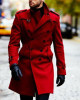 Men’s Double Breasted Red Belted Coat Men’s Double Breasted Red Belted Coat