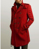 Men’s Double Breasted Red Belted Coat Men’s Double Breasted Red Belted Coat