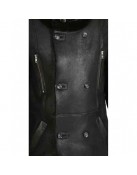 Men’s Double Breasted Shearling Sheepskin Leather Coat