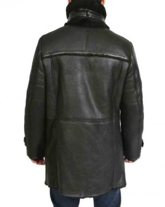 Men’s Double Breasted Shearling Sheepskin Leather Coat Men’s Double Breasted Shearling Sheepskin Leather Coat