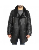 Men’s Double Breasted Shearling Sheepskin Leather Coat