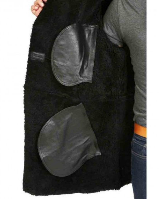 Men’s Double Breasted Shearling Sheepskin Leather Coat Men’s Double Breasted Shearling Sheepskin Leather Coat