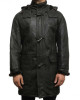 Men’s Duffle Shearling Sheepskin Hooded Leather Coat Men’s Duffle Shearling Sheepskin Hooded Leather Coat