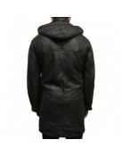 Men’s Duffle Shearling Sheepskin Hooded Leather Coat