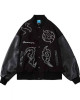 Men’s Embroidered Hip Hop Wool Varsity Jacket with Leather Sleeve Men’s Embroidered Hip Hop Wool Varsity Jacket with Leather Sleeve
