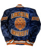 Men’s Embroidered Lincoln University Blue Satin Jacket Men’s Embroidered Lincoln University Blue Satin Jacket