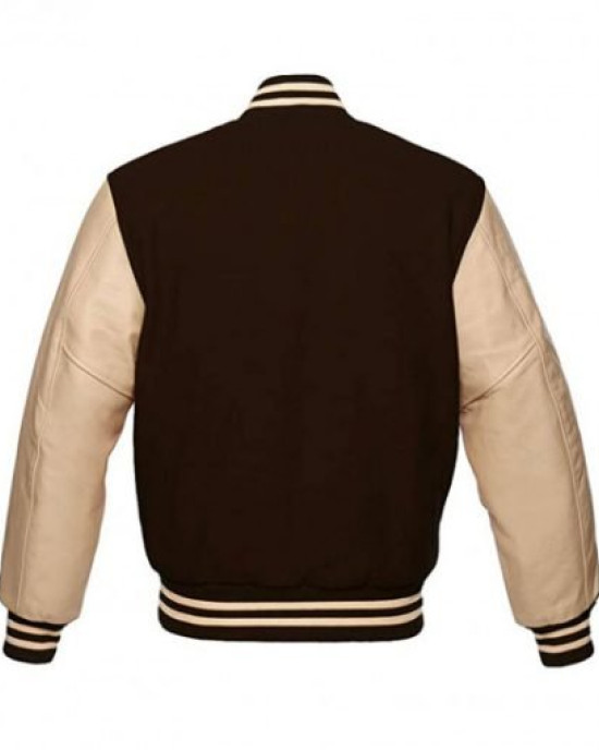 Men’s FJM106 Brown Varsity Jacket Men’s FJM106 Brown Varsity Jacket