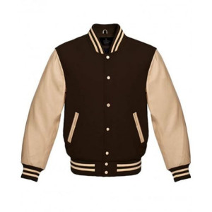 Men’s FJM106 Brown Varsity Jacket