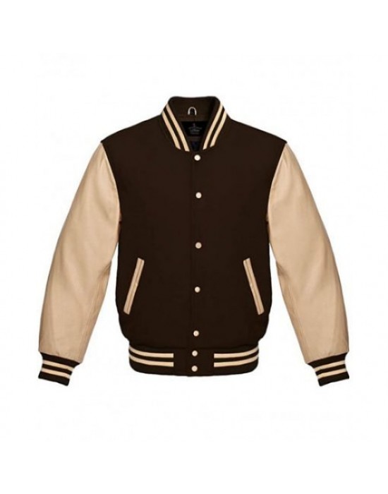 Men’s FJM106 Brown Varsity Jacket
