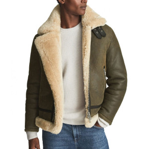 Men’s Hardy A21 Flight Aviator Brown Shearling Leather Jacket
