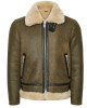 Men’s Hardy A21 Flight Aviator Brown Shearling Leather Jacket