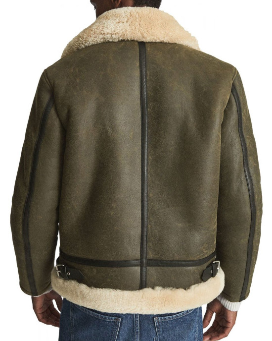 Men’s Hardy A21 Flight Aviator Brown Shearling Leather Jacket
