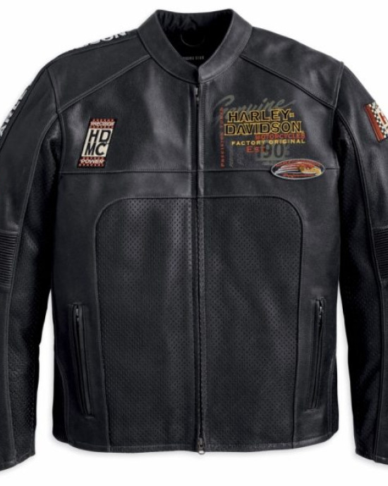 Men’s Harley Davidson Perforated Black Jacket Men’s Harley Davidson Perforated Black Jacket