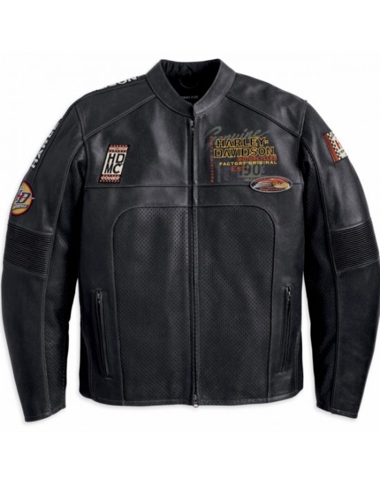 Men’s Harley Davidson Perforated Black Jacket