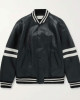 Men’s Homme Striped Black Leather Bomber Jacket Men’s Homme Striped Black Leather Bomber Jacket