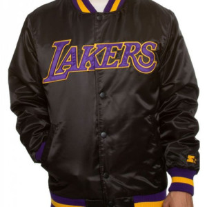 Men’s Lakers Los Angeles Bomber Satin Jacket