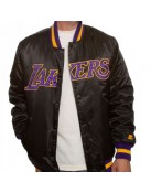 Men’s Lakers Los Angeles Bomber Satin Jacket