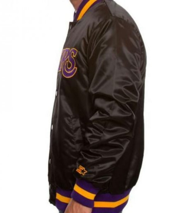 Men’s Lakers Los Angeles Bomber Satin Jacket Men’s Lakers Los Angeles Bomber Satin Jacket