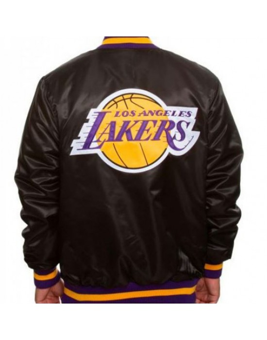 Men’s Lakers Los Angeles Bomber Satin Jacket