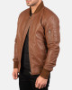 Men’s MA-1 Flight Brown Leather Bomber Jacket Men’s MA-1 Flight Brown Leather Bomber Jacket