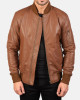 Men’s MA-1 Flight Brown Leather Bomber Jacket Men’s MA-1 Flight Brown Leather Bomber Jacket