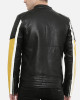 Men’s Motorcycle Color Block Quilted Leather Jacket Men’s Motorcycle Color Block Quilted Leather Jacket