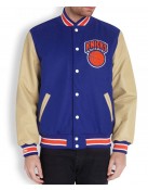 Men’s New York Knicks Blue Letterman Jacket