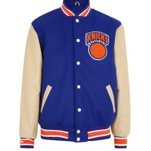 Men’s New York Knicks Blue Letterman Jacket