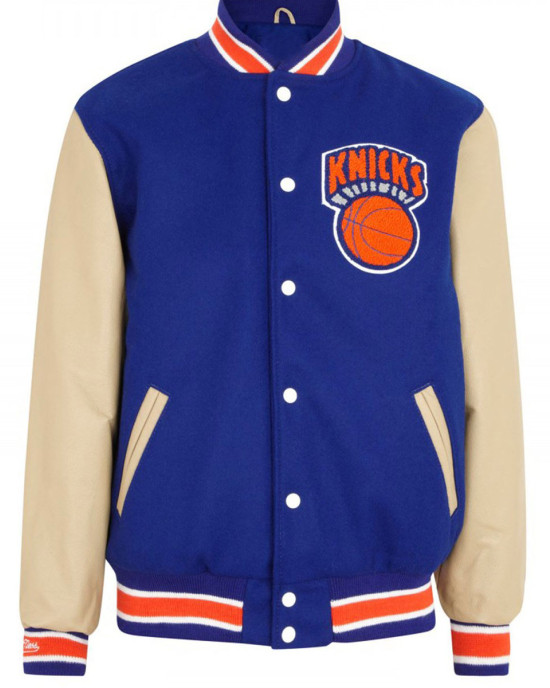 Men’s New York Knicks Blue Letterman Jacket Men’s New York Knicks Blue Letterman Jacket