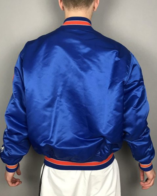 Men’s New York Mets Blue Satin Jacket Men’s New York Mets Blue Satin Jacket