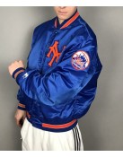Men’s New York Mets Blue Satin Jacket