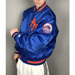 Men’s New York Mets Blue Satin Jacket