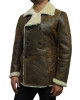 Men’s Pea Shearling Sheepskin Brown Leather Coat Men’s Pea Shearling Sheepskin Brown Leather Coat